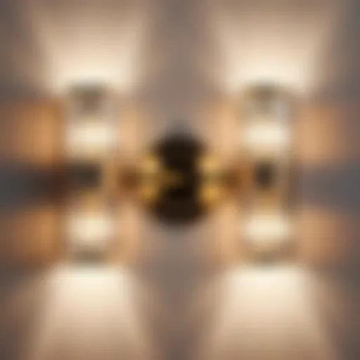 Elegant crystal wall light fixture reflecting light