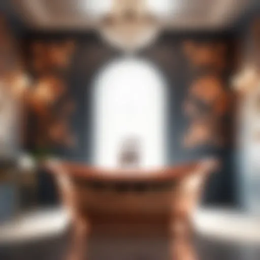 Custom Copper Bathtub with Intricate Floral Design