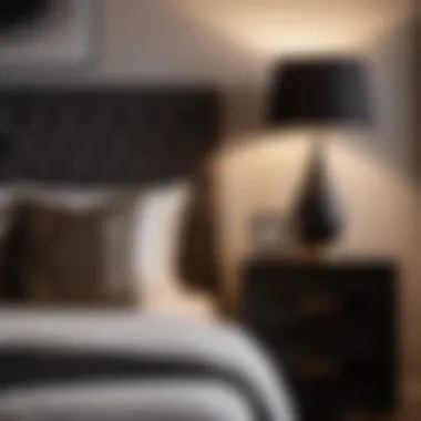 Cozy Ambiance with Dark Nightstand Cozy Bedroom Setting with Dark Nightstand