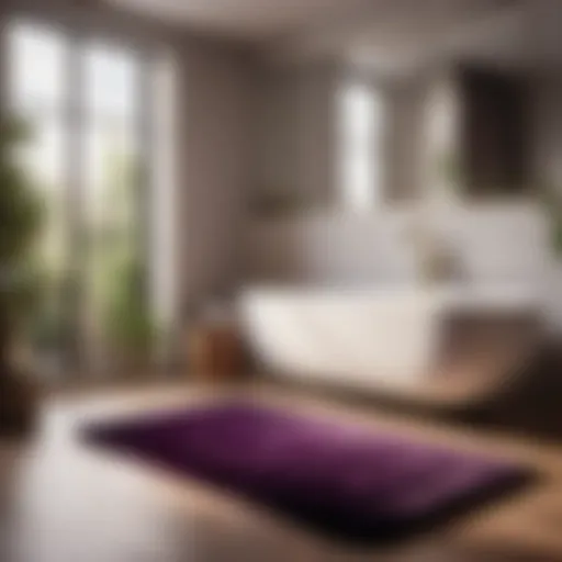 Luxurious Elegance Eggplant bathroom rug set in luxurious bathroom