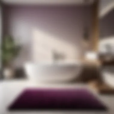 Modern Minimalism Eggplant bathroom rug set in modern minimalist bathroom