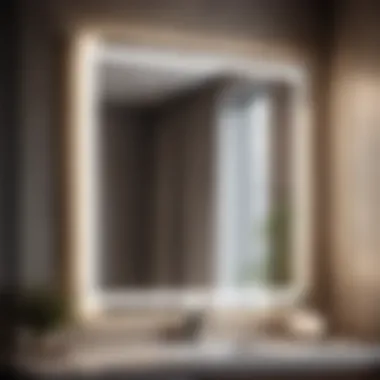 Reflecting Modern Luxury Elegant framed LED bathroom mirror reflecting modern luxury