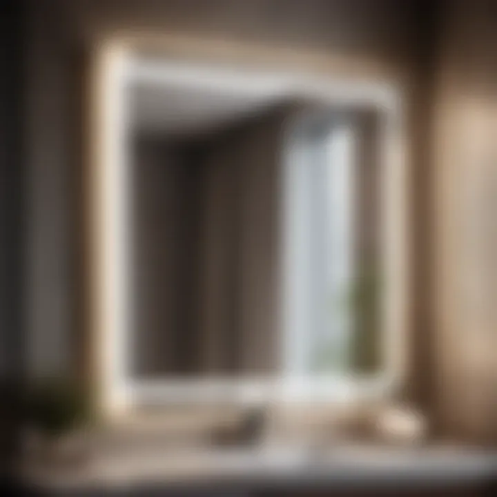 Reflecting Modern Luxury Elegant framed LED bathroom mirror reflecting modern luxury