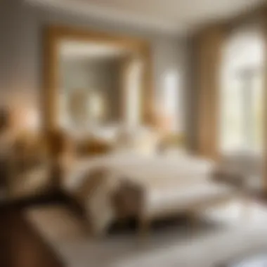 Timeless Gold Mirror as Focal Point in Bedroom