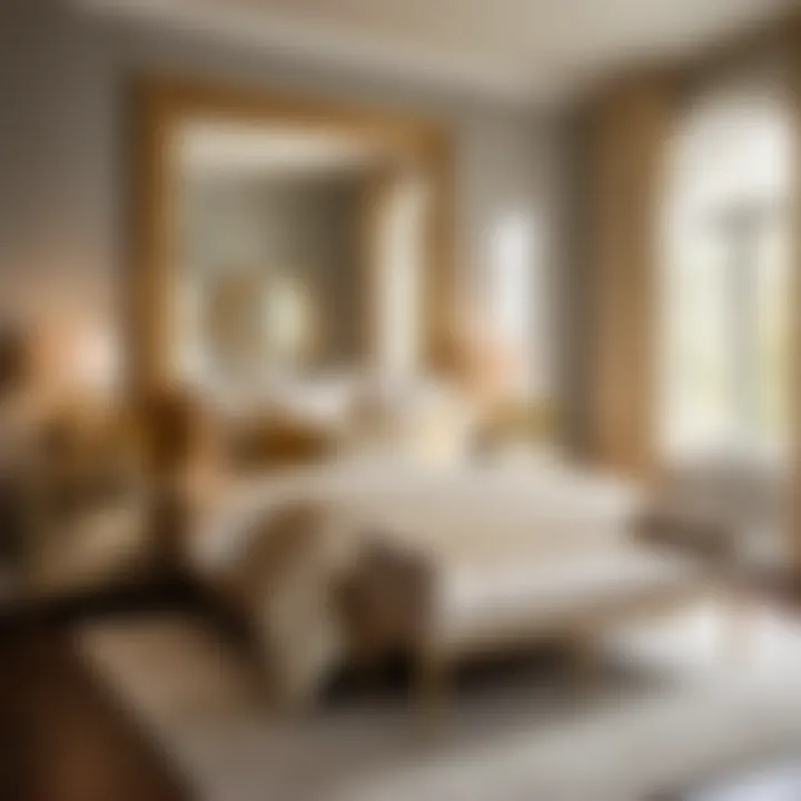 Timeless Gold Mirror as Focal Point in Bedroom