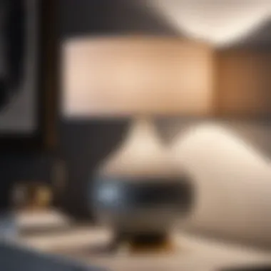 Elegant Grey Lamp with Geometric Design