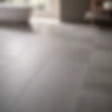 Minimalist Chic Grey Vinyl Flooring Design Modern grey vinyl bathroom flooring in minimalist design