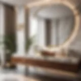 Elegant marble half moon vanity in a modern bathroom