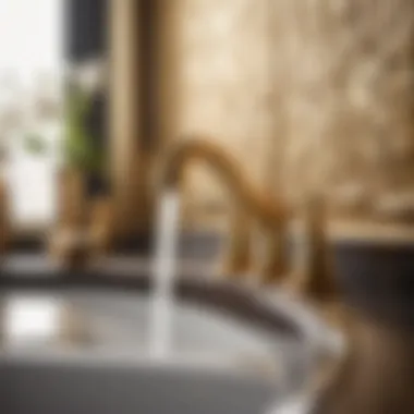 Opulent Vintage Gold Faucet Opulent gold finish faucet with a vintage touch