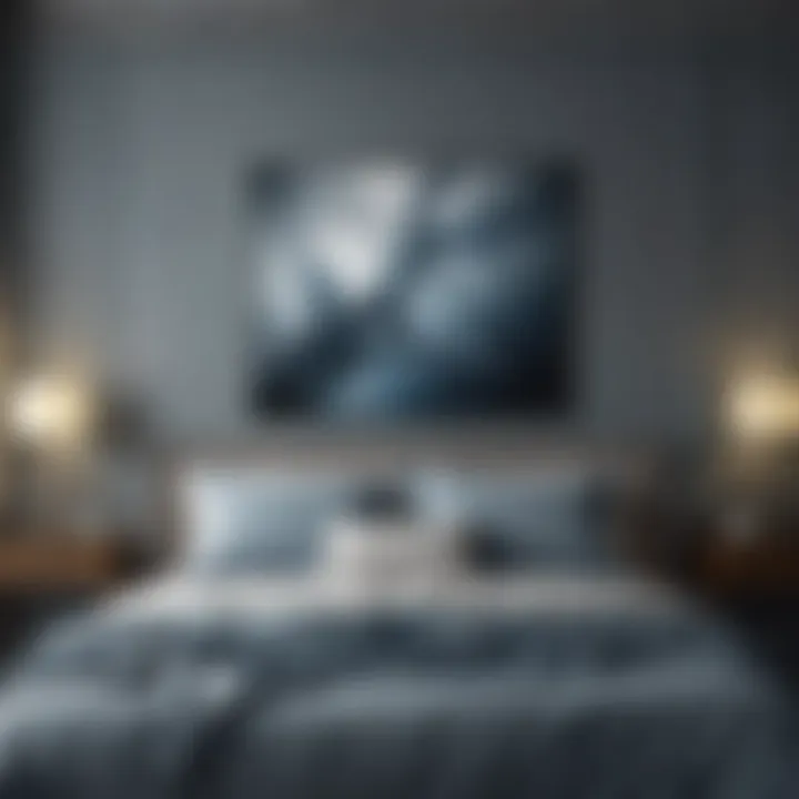 Artistic Wall Decor in Grey and Blue Bedroom Sophisticated Grey and Blue Wall Art Ensemble