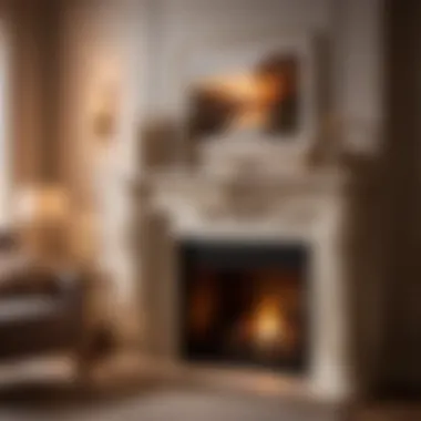 Cozy bedroom fireplace casting a warm glow on elegant decor