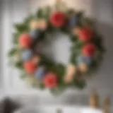 Floral Elegance Intricate Floral Wreath in Bathroom