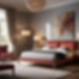 Abstract artwork inspired by Kevin Charles bedroom furniture