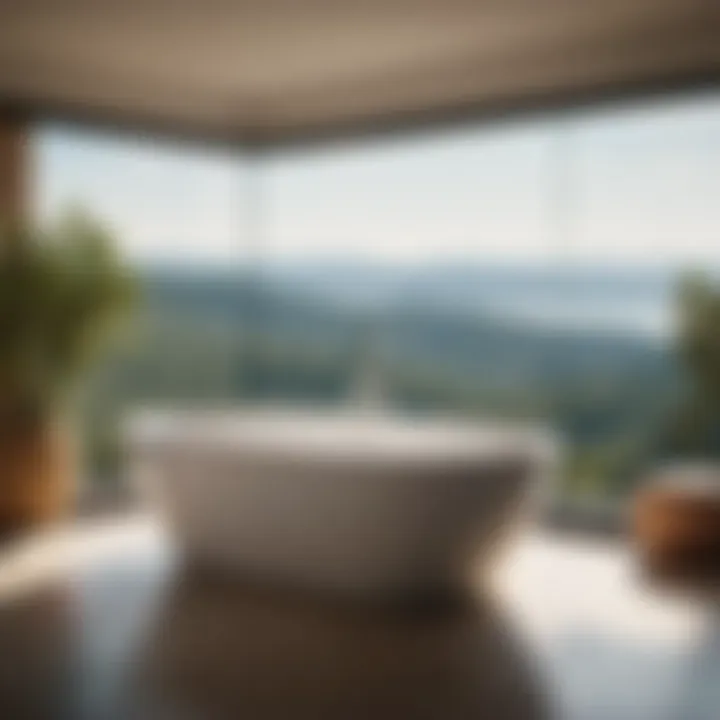 Panoramic Vistas Relaxation Elegant Kohler corner bathtub with panoramic views