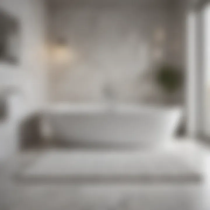 Luxurious Modern Bathroom Mat Luxurious white bathroom mat in a modern bathroom setting