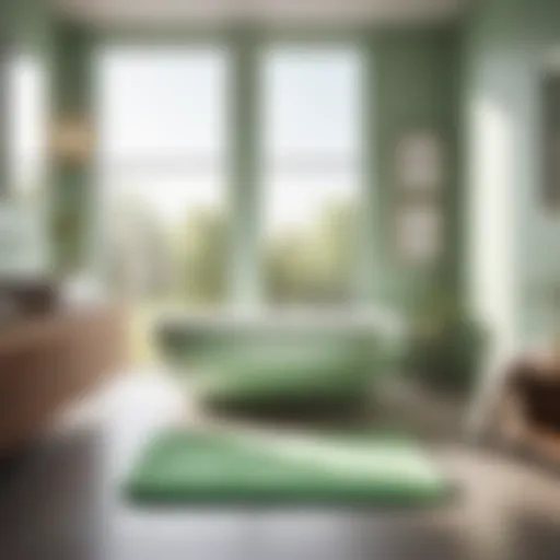 Modern Sophistication Elegant light green bath rug in a modern bathroom setting