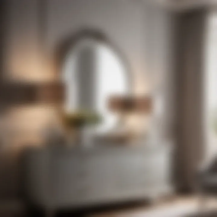 Chic Light Grey Dresser and Mirror