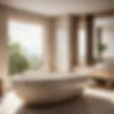 Luxurious Limestone Bathtub Elegant limestone bathtub in modern bathroom