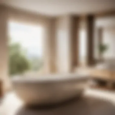 Luxurious Limestone Bathtub Elegant limestone bathtub in modern bathroom