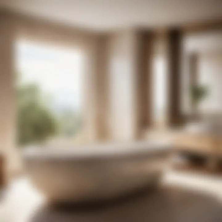 Luxurious Limestone Bathtub Elegant limestone bathtub in modern bathroom