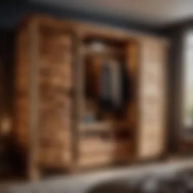 Luxurious log-style wardrobe with handcrafted detailing