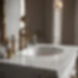 Elegant 36-inch vanity with drawers showcasing marble countertop