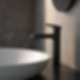 Sleek Design of Matt Black Faucet Sleek matt black faucet with modern design