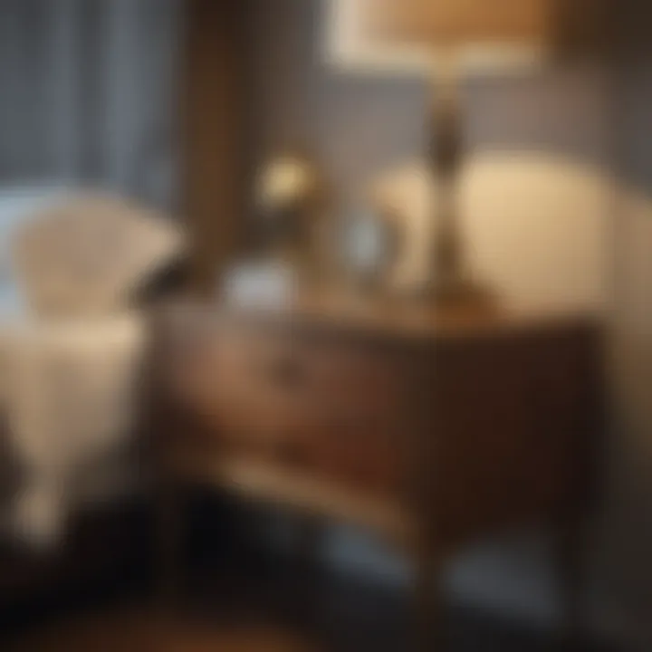 Midcentury Nightstand with Brass Accents