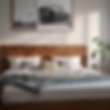 Midcentury Bed Frame with Geometric Headboard