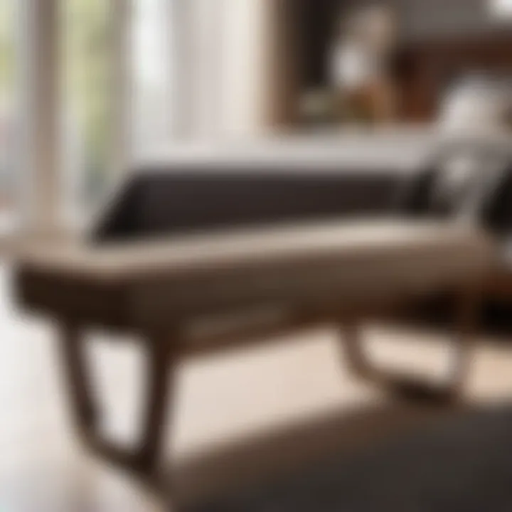 Cozy walnut bedroom bench