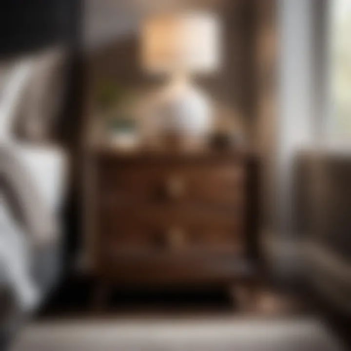 Luxurious walnut nightstand