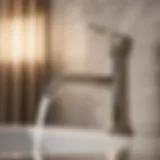 Elegant nickel faucet in modern bathroom