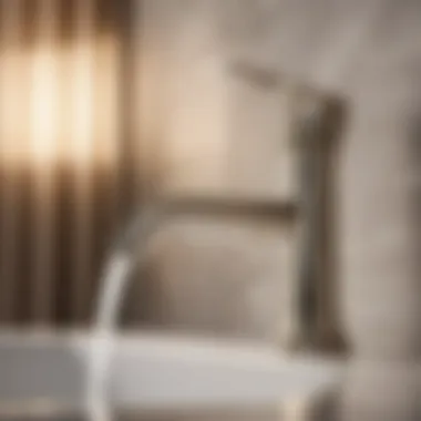 Elegant nickel faucet in modern bathroom