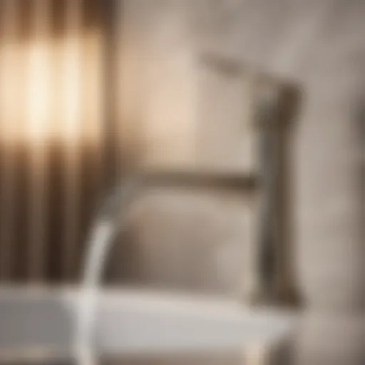 Elegant nickel faucet in modern bathroom
