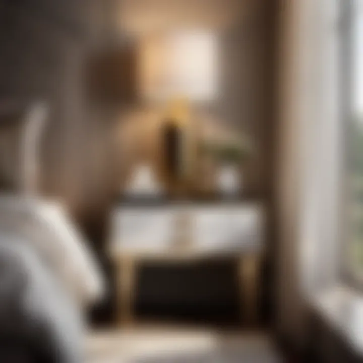 Modern Elegance Nightstand Elegantly designed nightstand in a modern bedroom