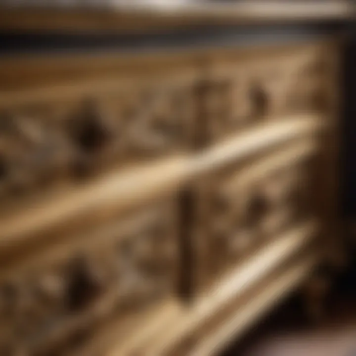 Artisan Brass Details on Italian Provincial Dresser Handcrafted Brass Hardware on Italian Provincial Dresser