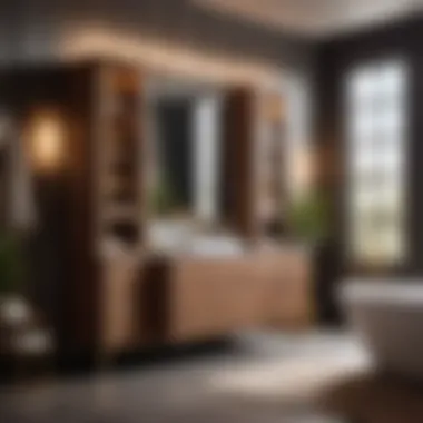 Spacious Briarwood Bathroom Cabinet with Integrated Lighting