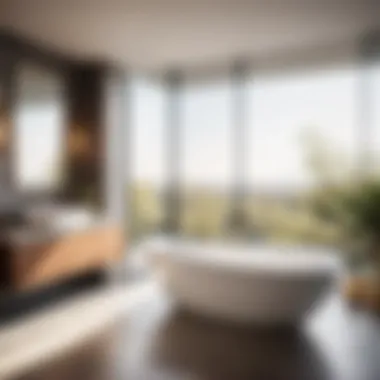 Sleek and Stylish Corner Bathtub for Modern Spaces Minimalist freestanding corner bathtub in a contemporary bathroom