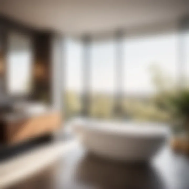 Sleek and Stylish Corner Bathtub for Modern Spaces Minimalist freestanding corner bathtub in a contemporary bathroom
