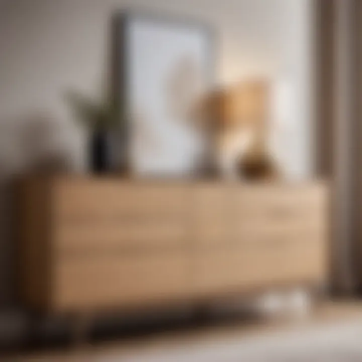 Stylish light oak dresser with minimalist design