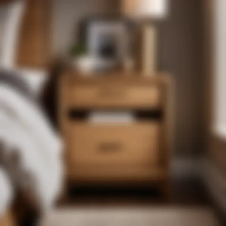 Cozy light oak nightstand with contemporary touch