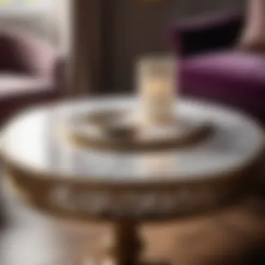 Intricate Elegance Luxurious round bedroom table with intricate design details