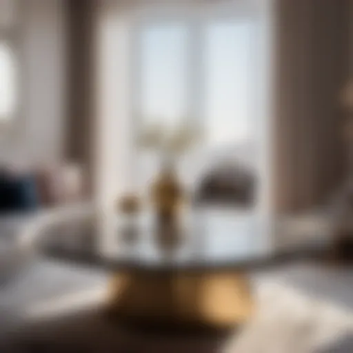 Elegant round bedroom table in a modern setting