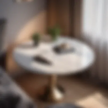 Space-Saving Functionality Functional round bedroom table optimizing space in a cozy room