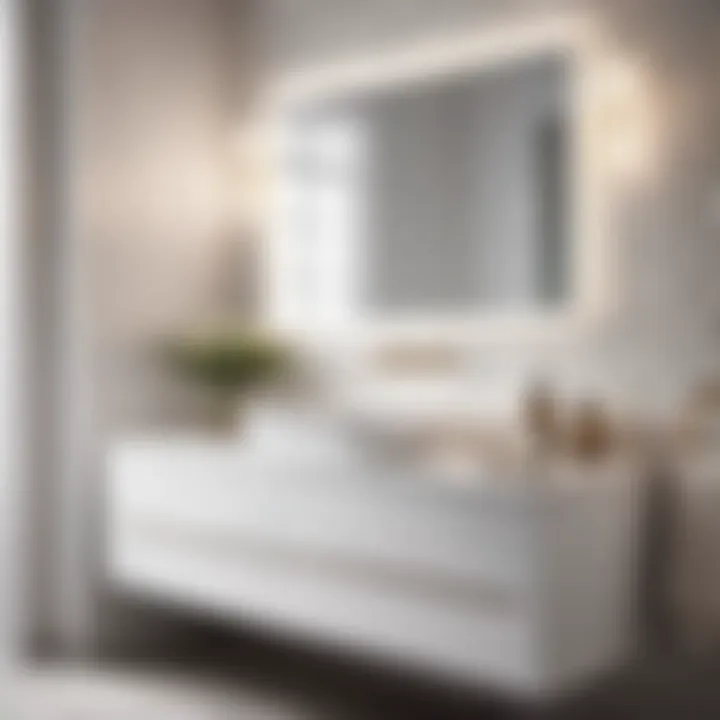Elegant white bathroom vanity in a modern setting