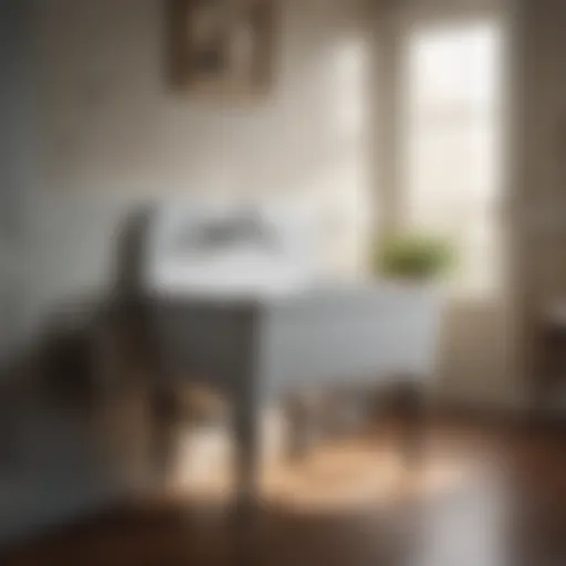 Elegant Porcelain Laundry Sink with Legs in Vintage-Inspired Setting