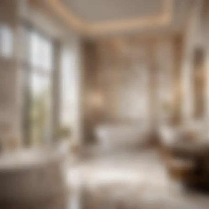 Artistic Installation of Marble Bathroom Wall Tiles