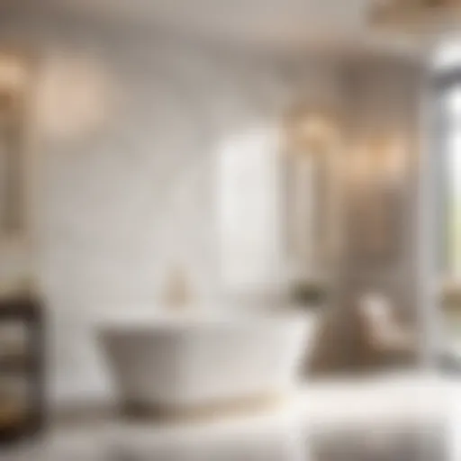 Elegant Veined Carrara Marble Bathroom Wall Tile