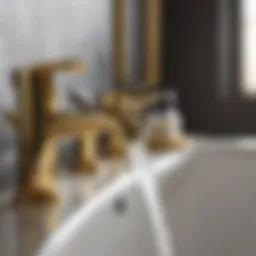 Luxurious Gold Faucet in Bathroom