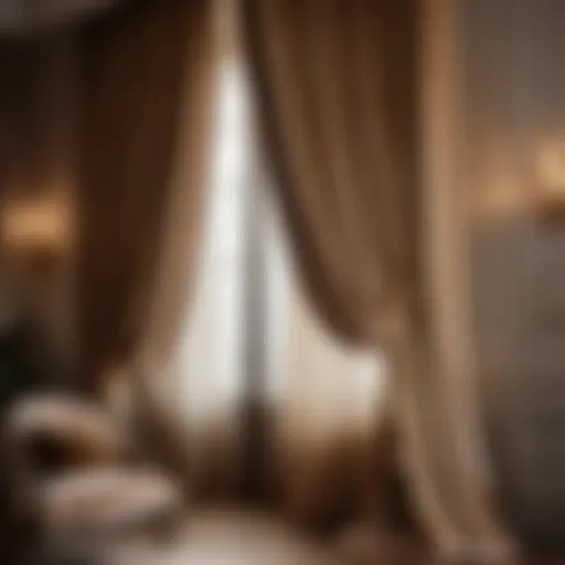 Luxurious Velvet Drapes in Champagne Hue
